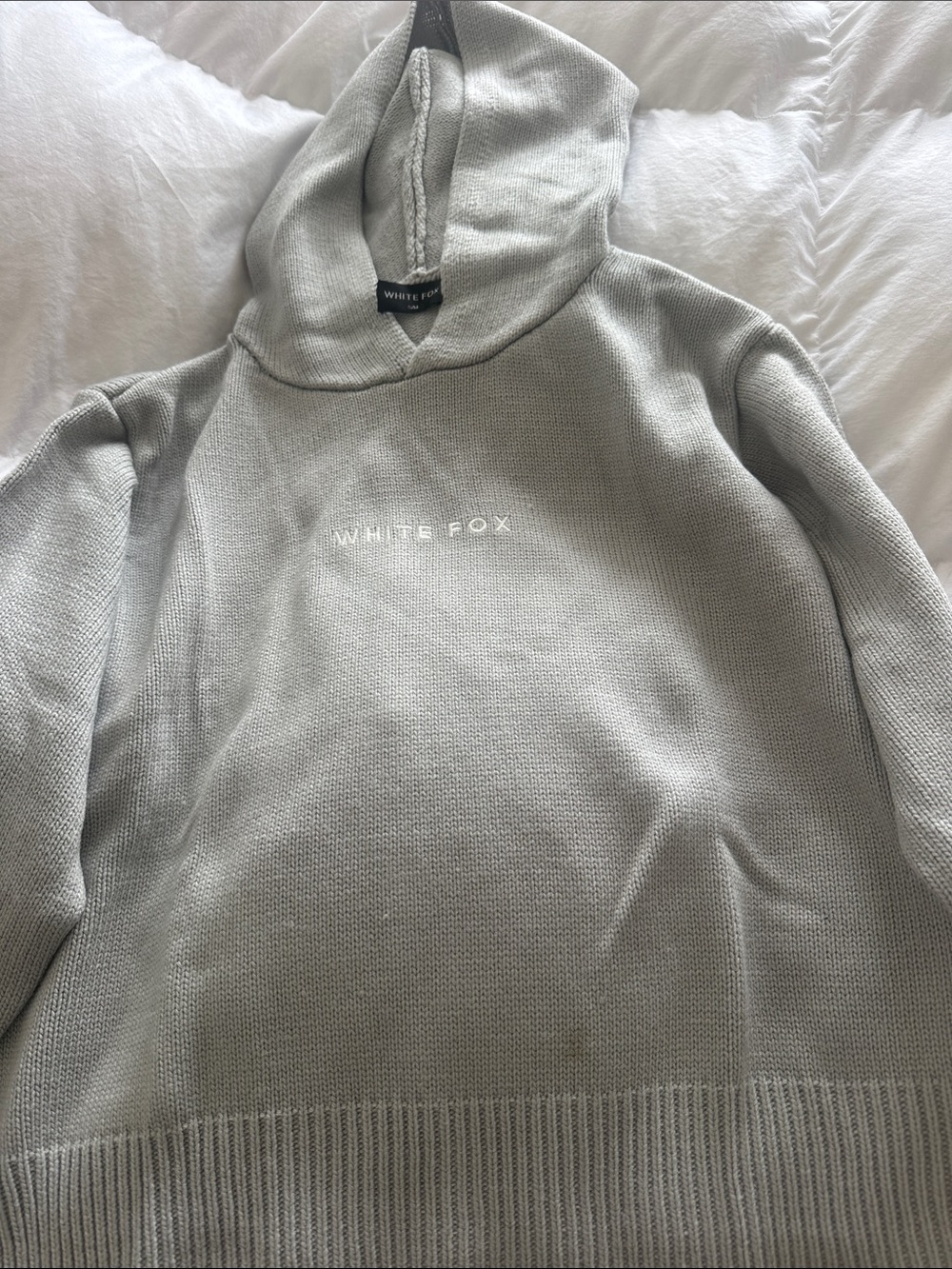 White Fox Light Gray Logo Hoodie